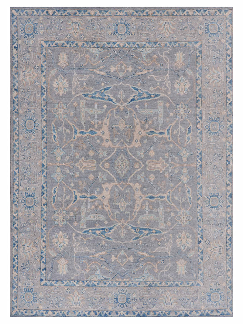Pacific Ushak Wool Weft Grey Ivory Transitional
