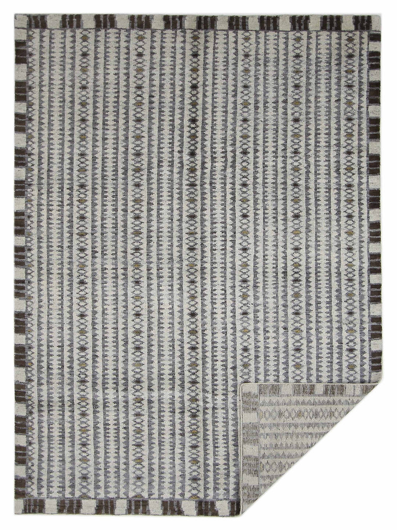 Pacific Moroccan I 42654 Beige Grey Modern Hand Knotted Rug
