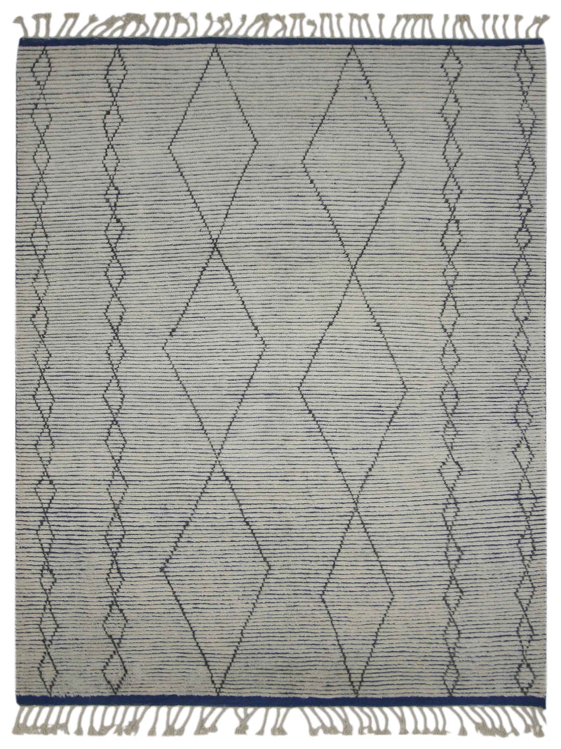Pacific Moroccan I Ivory Blue Modern