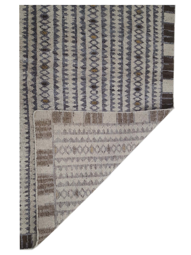 Pacific Moroccan I 42671 Beige Brown Modern Hand Knotted Rug
