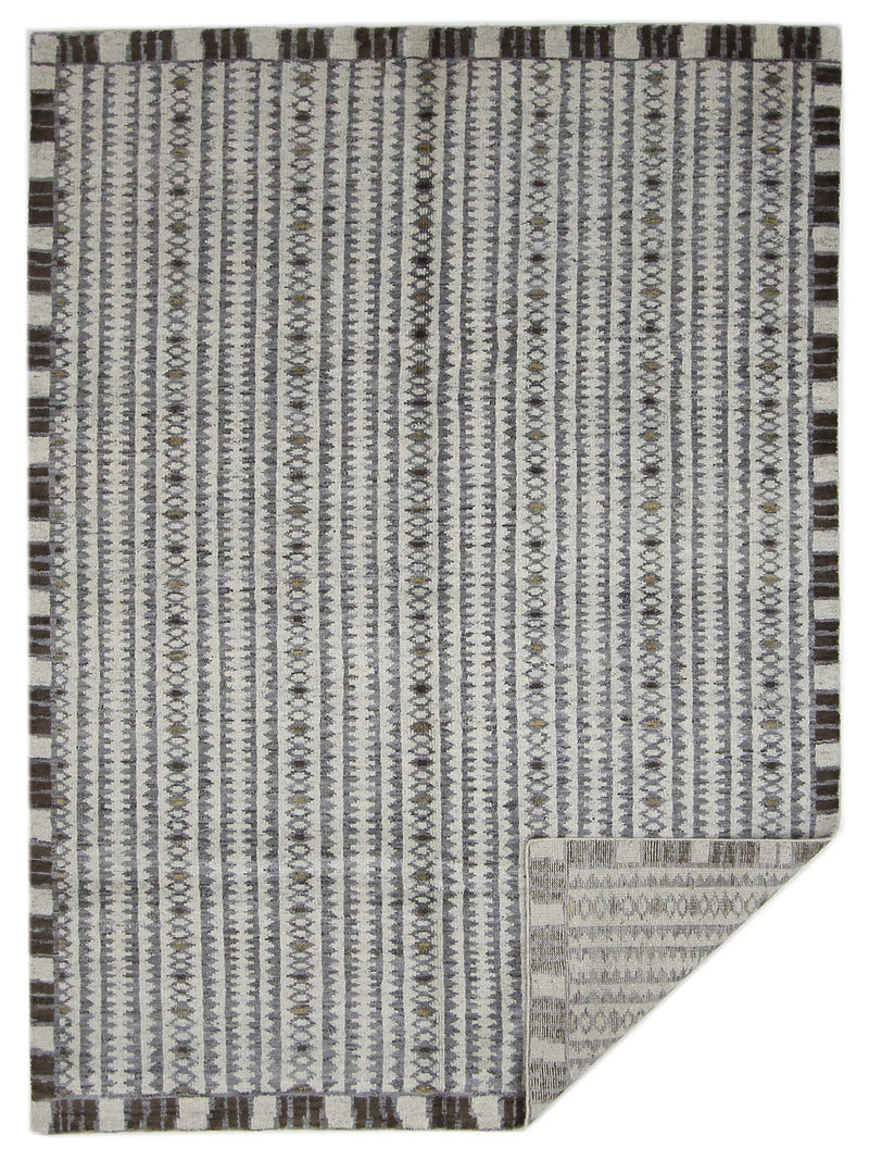 Pacific Moroccan I 42671 Beige Brown Modern Hand Knotted Rug