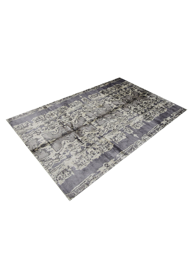 Pacific Nepoli NEP-CRLV Cream Lavender Modern Hand Knotted Rug