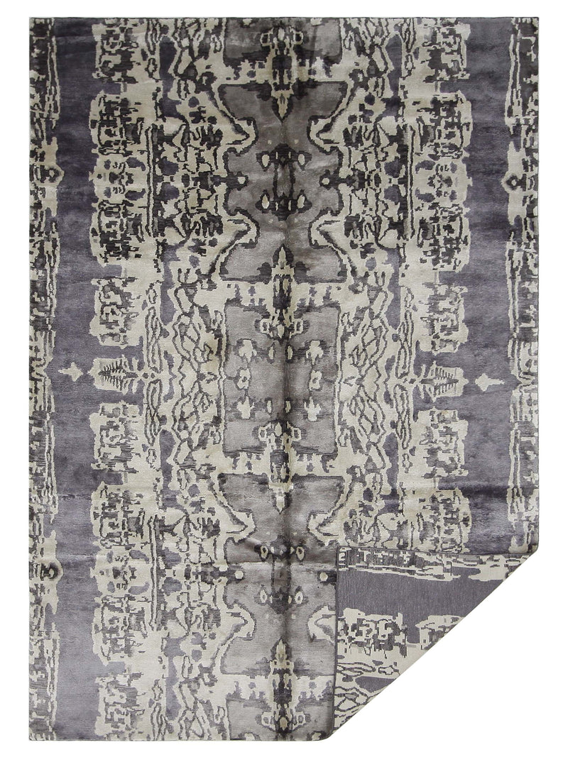 Pacific Nepoli NEP-CRLV Cream Lavender Modern Hand Knotted Rug