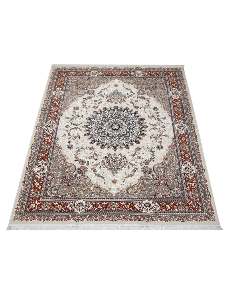 Aira Heirloom 42734 Black Orange Traditional Power Loom Rug