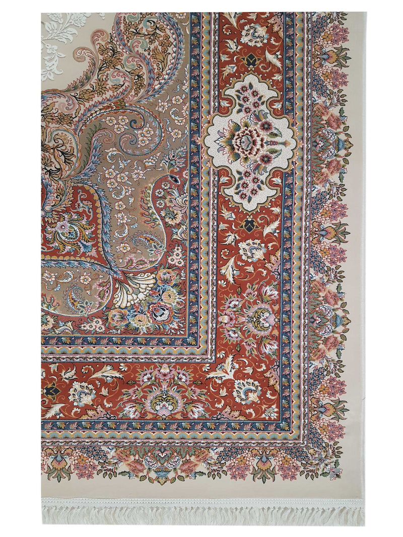 Aira Heirloom 42734 Black Orange Traditional Power Loom Rug