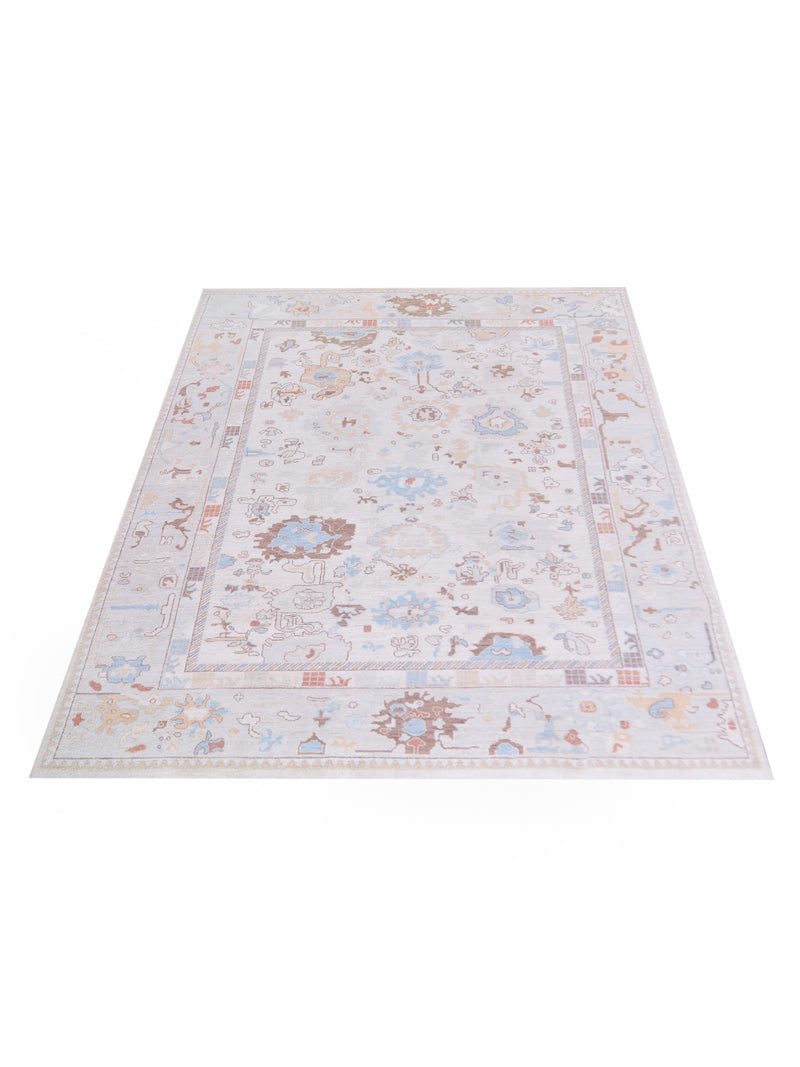 Pacific Ziegler 42778 Ivory Silver Transitional Hand Knotted Rug