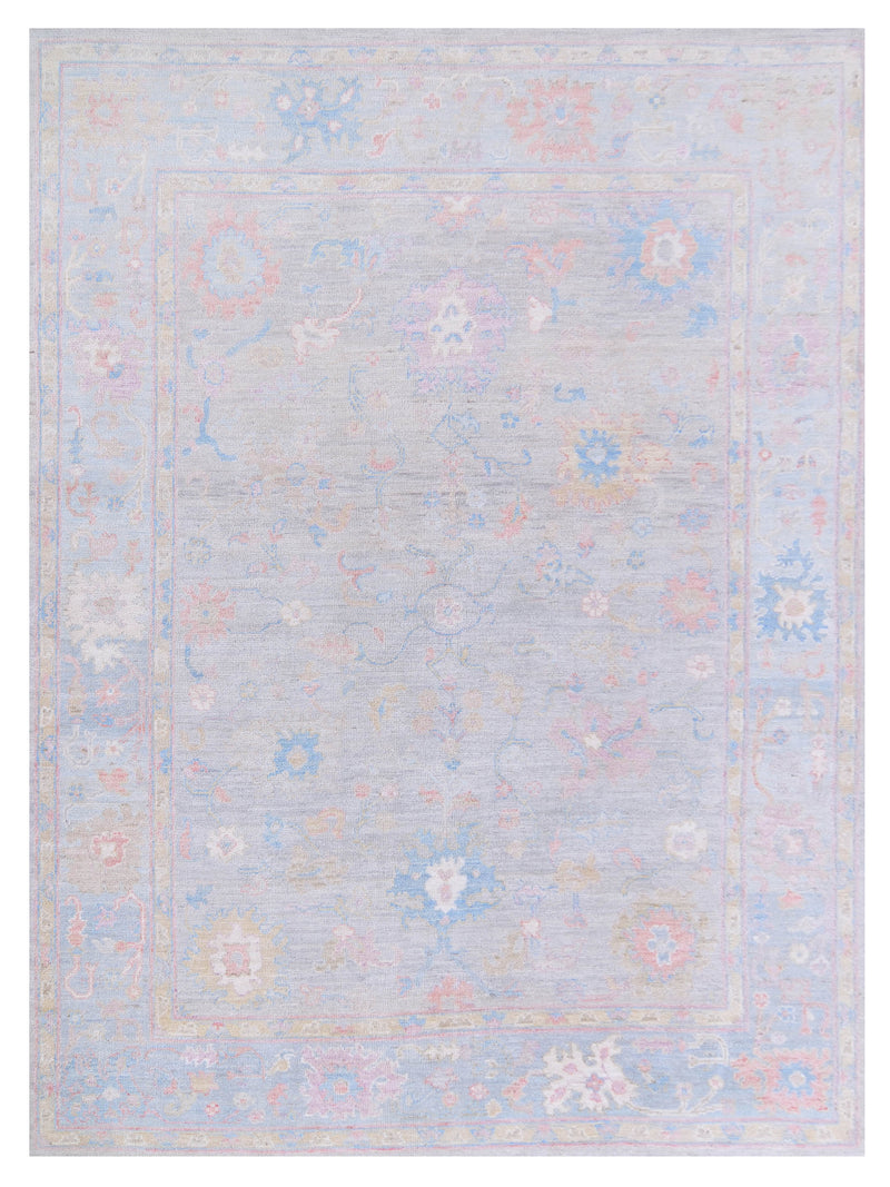 Pacific Ushak Wool Weft Grey Blue Transitional