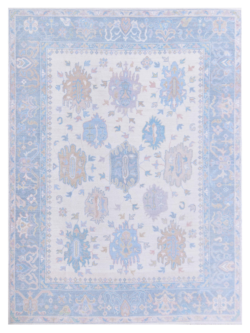 Pacific Ushak Wool Weft Ivory Grey Transitional