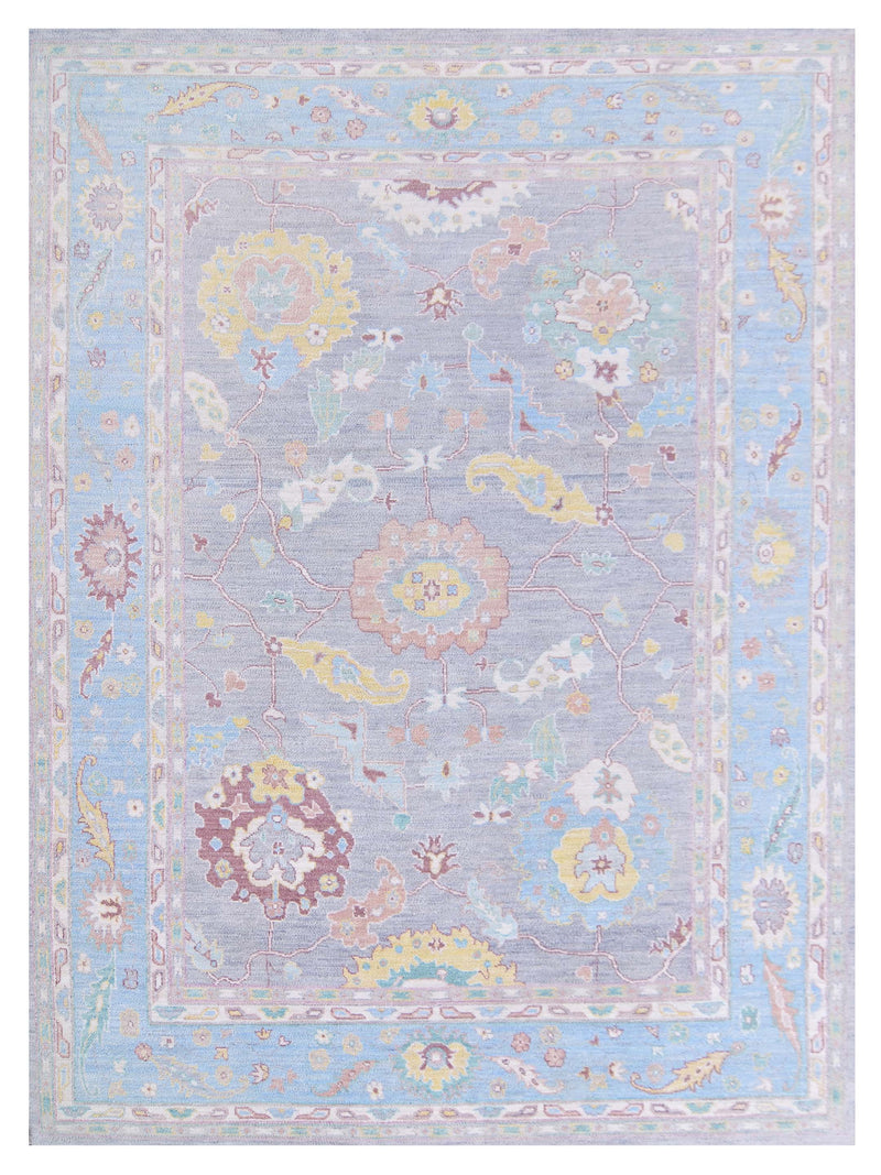 Pacific Ushak Wool Weft Lilac Blue Transitional