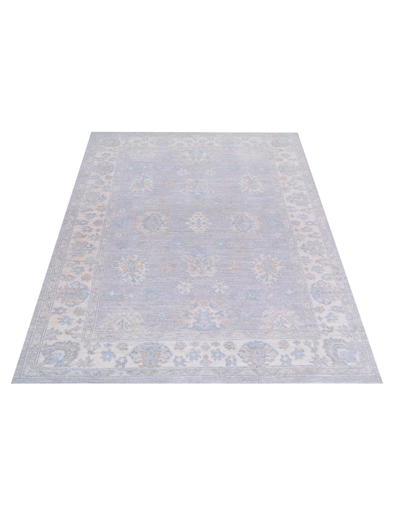 Pacific Ziegler 42830 Grey Ivory Transitional Hand Knotted Rug