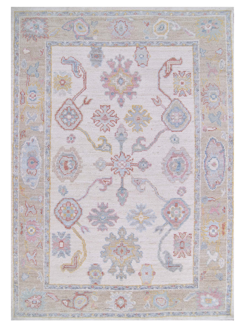 Pacific Ushak Wool Weft Ivory Beige Transitional