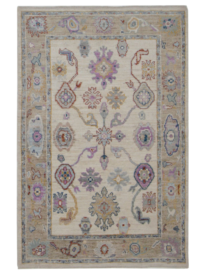 Pacific Ushak Wool Weft Ivory Beige Transitional