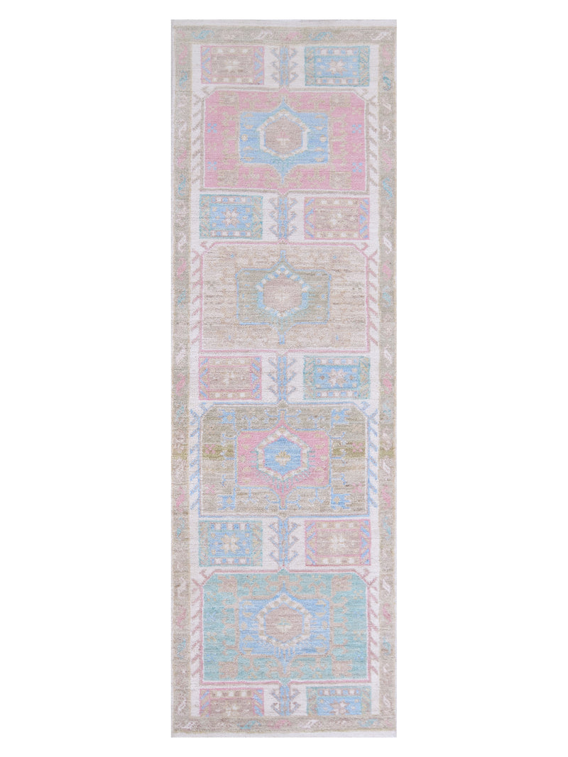 Pacific Ushak Wool Weft Ivory Lt.Green Transitional