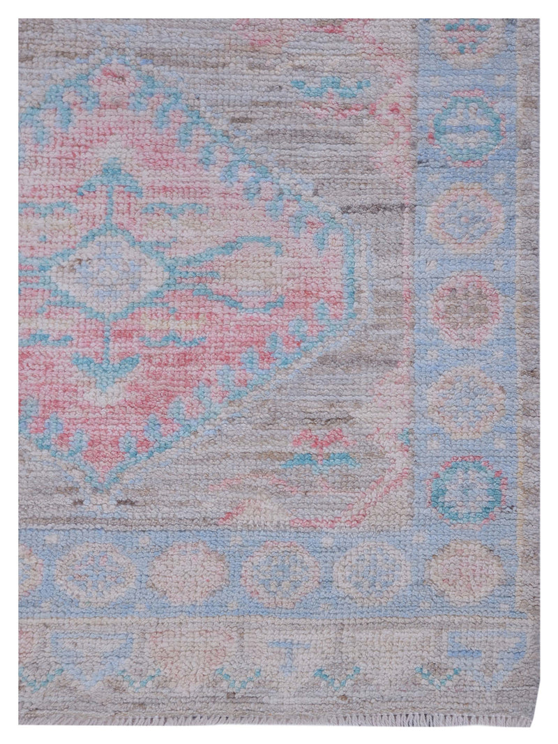 Pacific Ushak Wool Weft 42849 Natural Blue Transitional Hand Knotted Rug