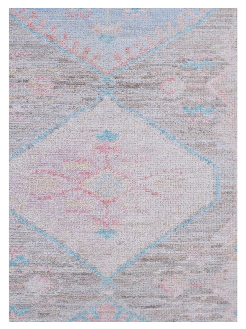 Pacific Ushak Wool Weft 42849 Natural Blue Transitional Hand Knotted Rug