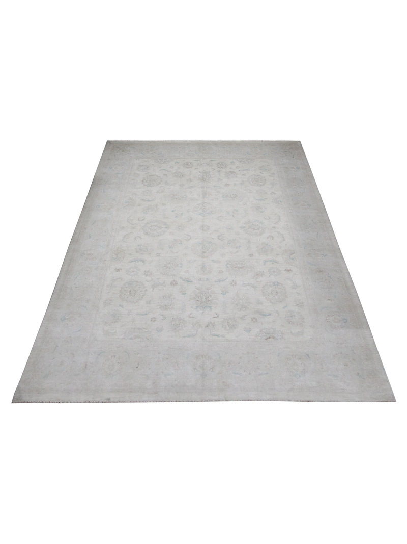 Pacific Ziegler 42860 Ivory Teal Transitional Hand Knotted Rug
