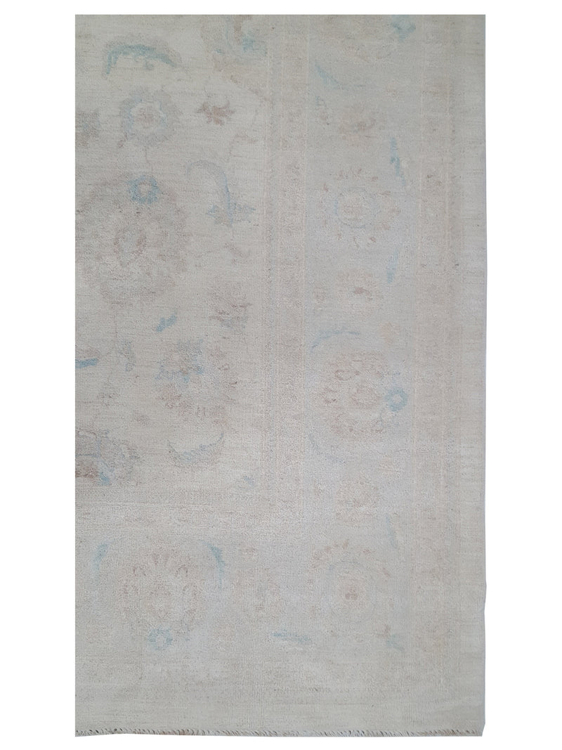 Pacific Ziegler 42860 Ivory Teal Transitional Hand Knotted Rug