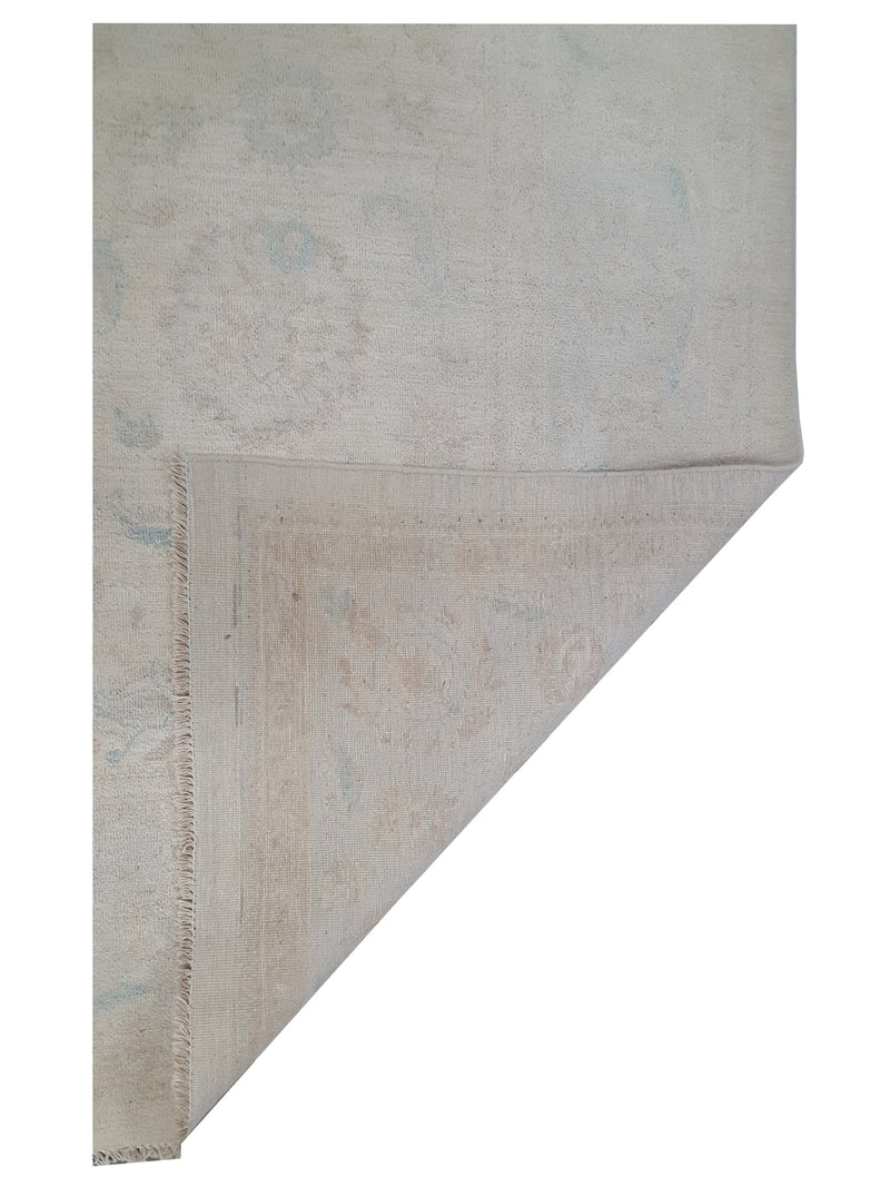Pacific Ziegler 42860 Ivory Teal Transitional Hand Knotted Rug