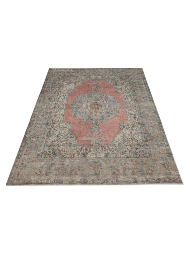 Pacific Vintage 42883 Rust Grey Vintage Hand Knotted Rug