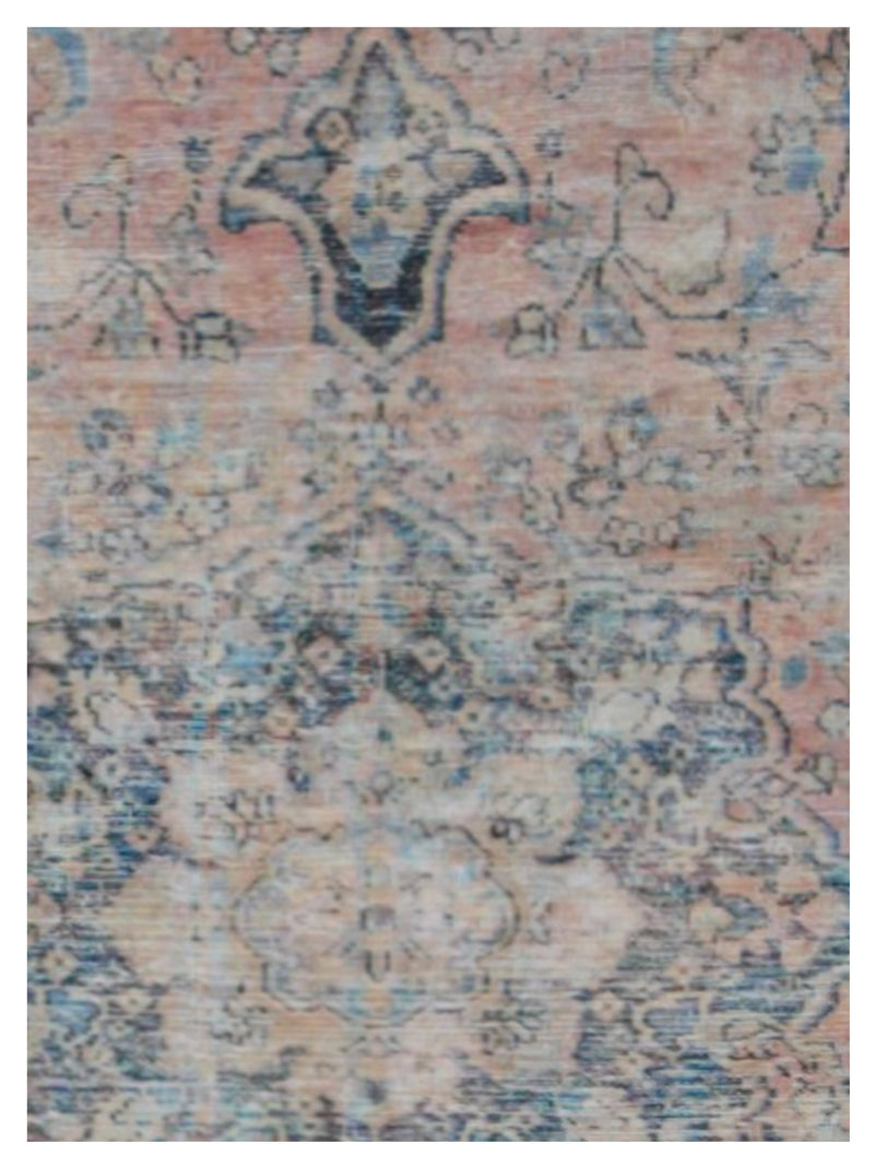 Pacific Vintage 42891 Orange Blue Vintage Hand Knotted Rug