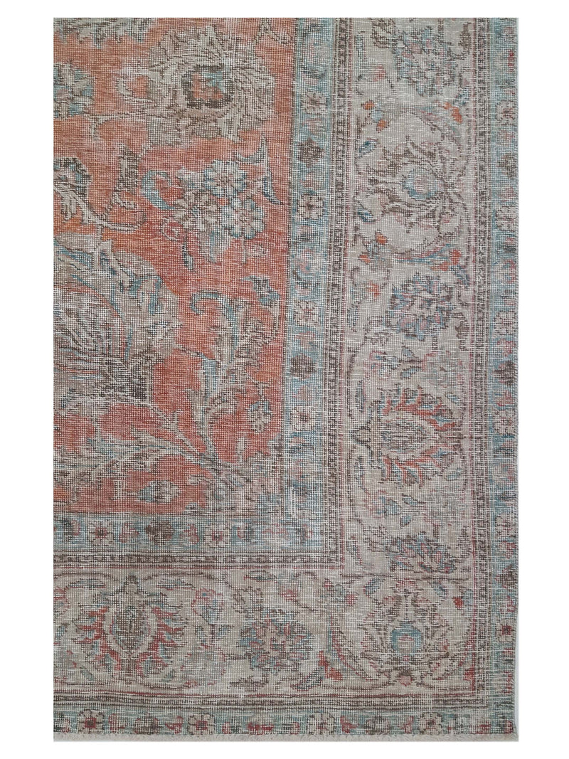 Pacific Vintage 42896 Red Beige Vintage Hand Knotted Rug