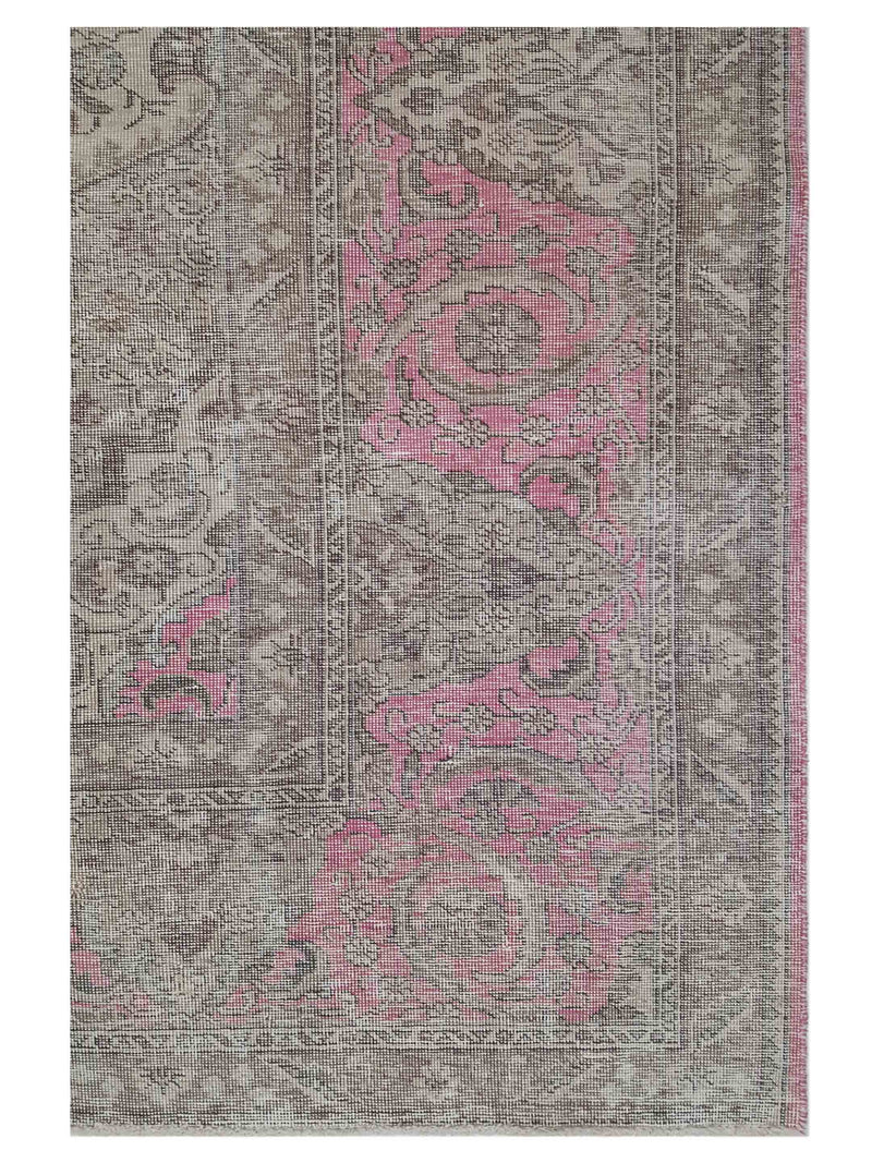 Pacific Vintage 42903 Pink Beige Vintage Hand Knotted Rug