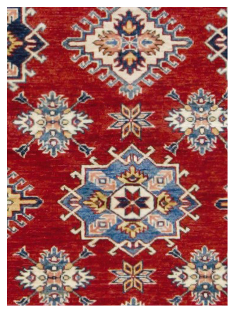 Pacific Kazak Artisan 42910 Red Ivory Traditional Hand Knotted Rug