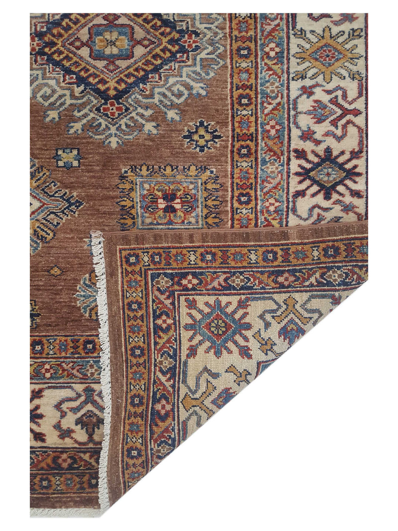 Pacific Kazak Artisan 42912 Brown Ivory Traditional Hand Knotted Rug
