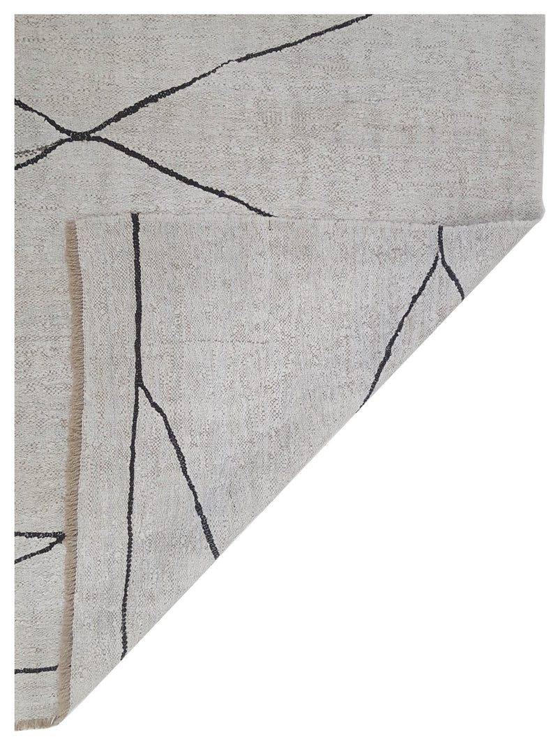 Pacific Menorca 42978 White Black Transitional Flatweave Rug