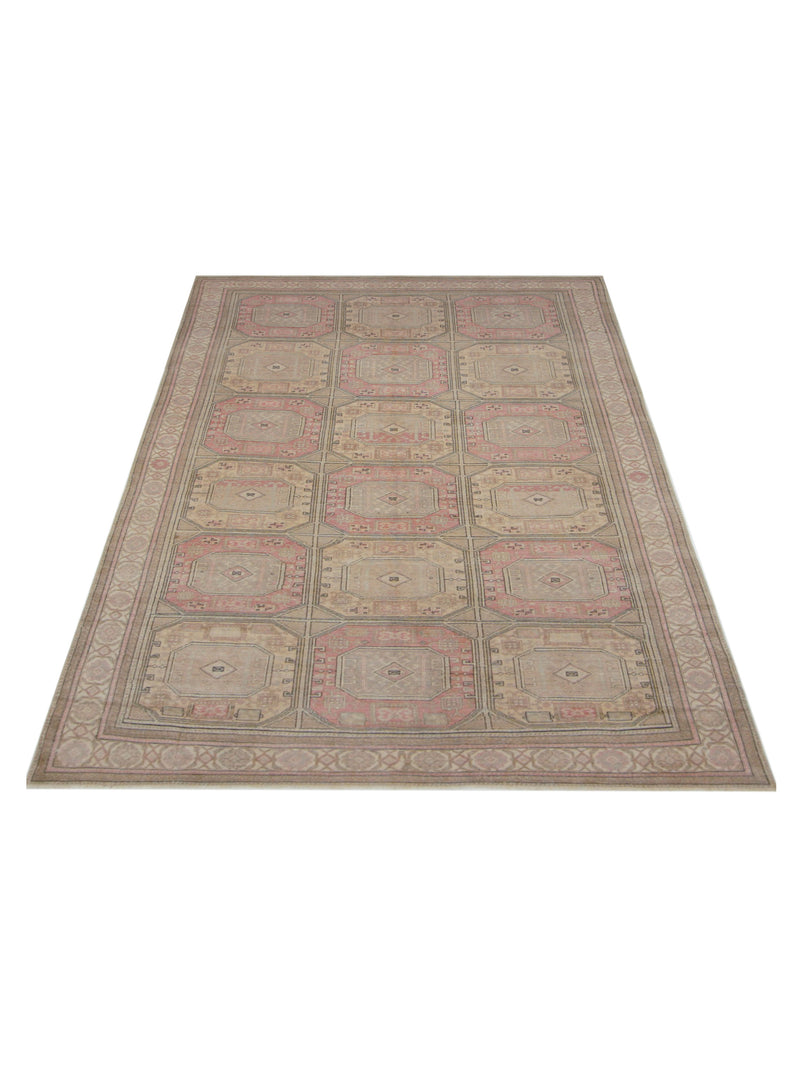 Pacific Kayseri 43012 Ivory Pink Transitional Hand Knotted Rug