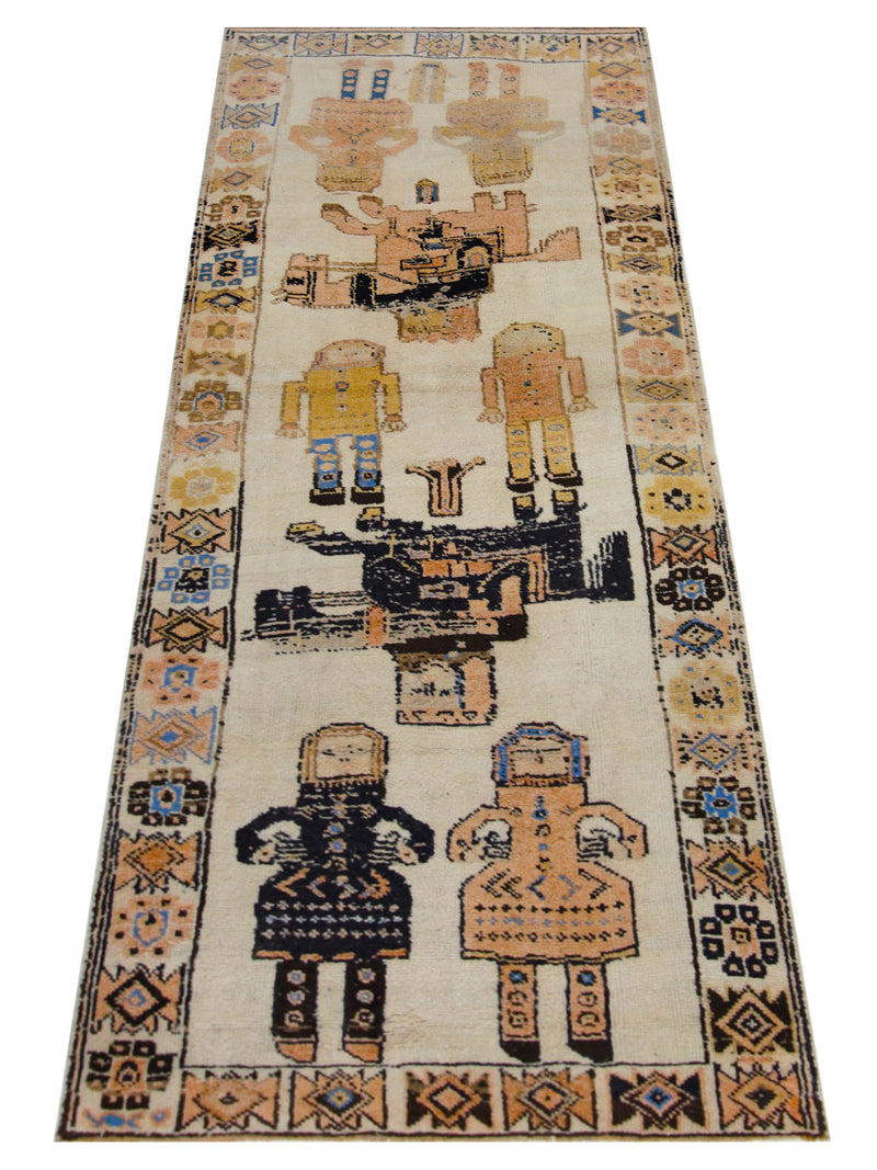 Pacific Kurdish 43014 Red Multi Transitional Hand Knotted Rug