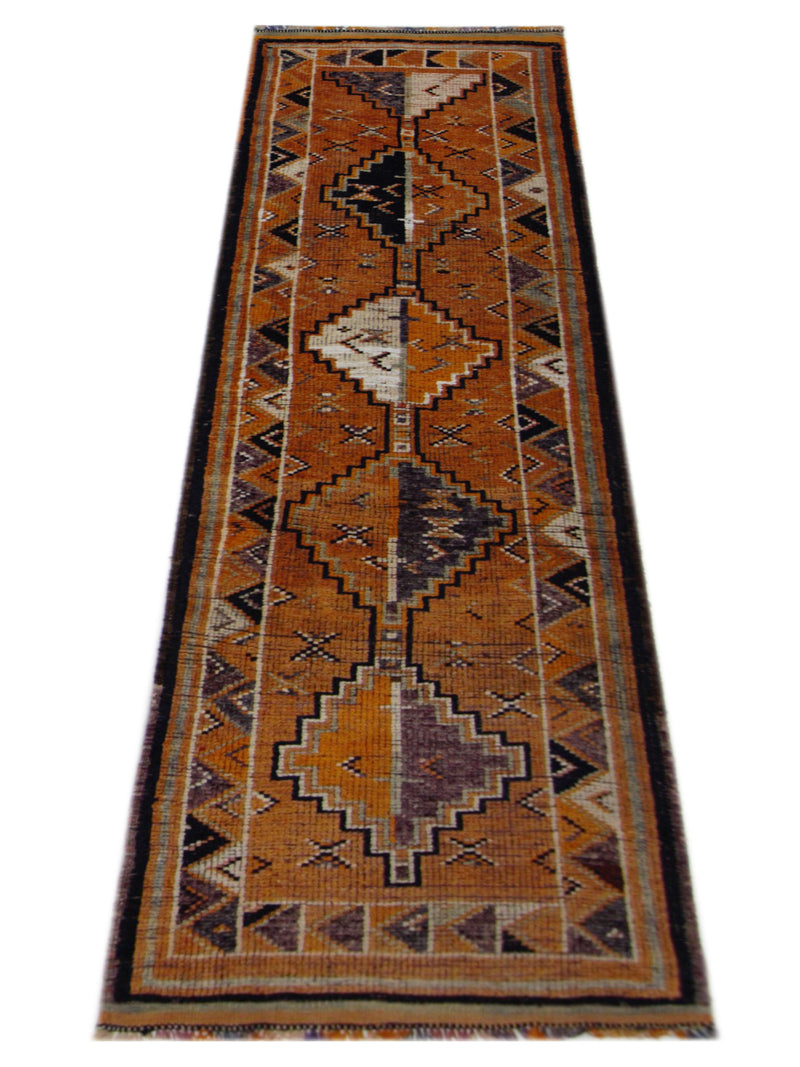 Pacific Kurdish 43037 Black Orange Transitional Hand Knotted Rug
