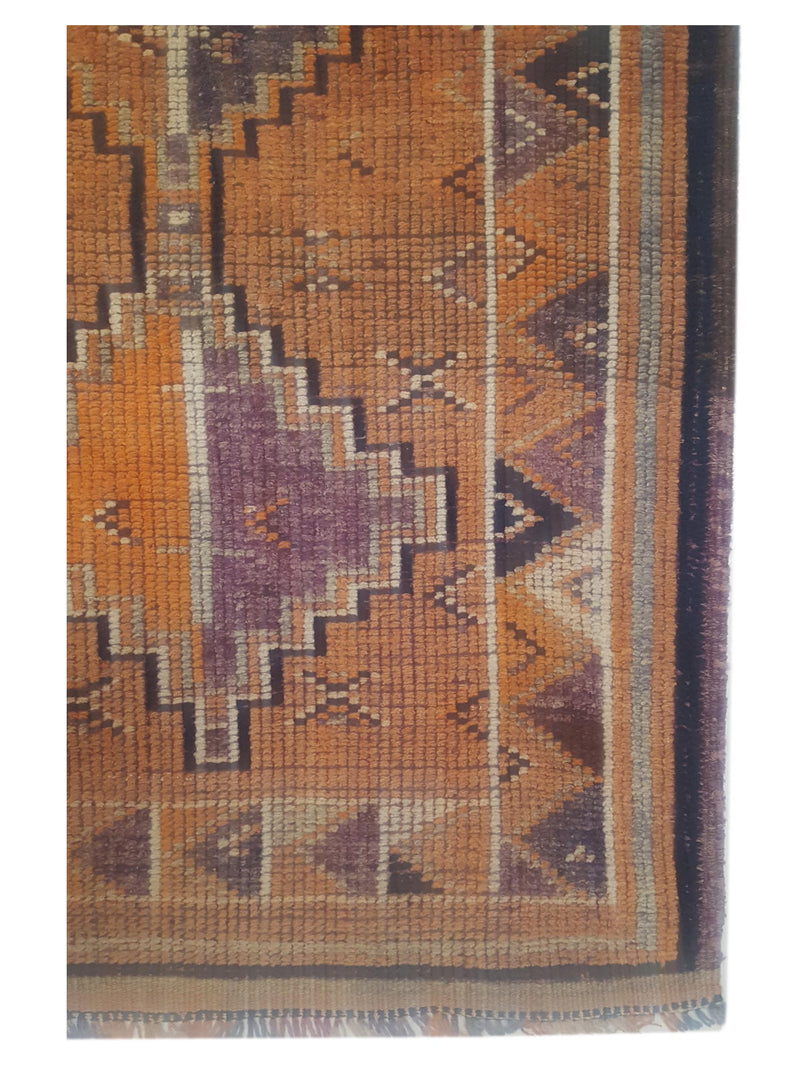 Pacific Kurdish 43037 Black Orange Transitional Hand Knotted Rug