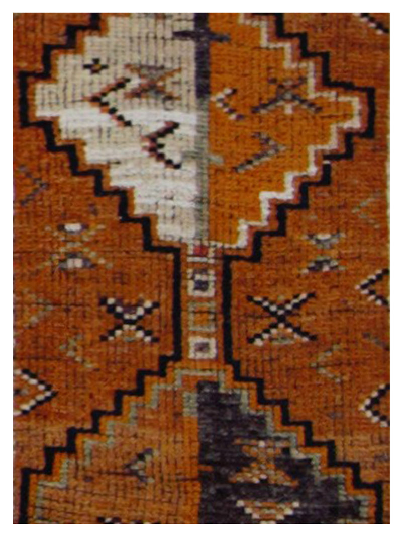 Pacific Kurdish 43037 Black Orange Transitional Hand Knotted Rug