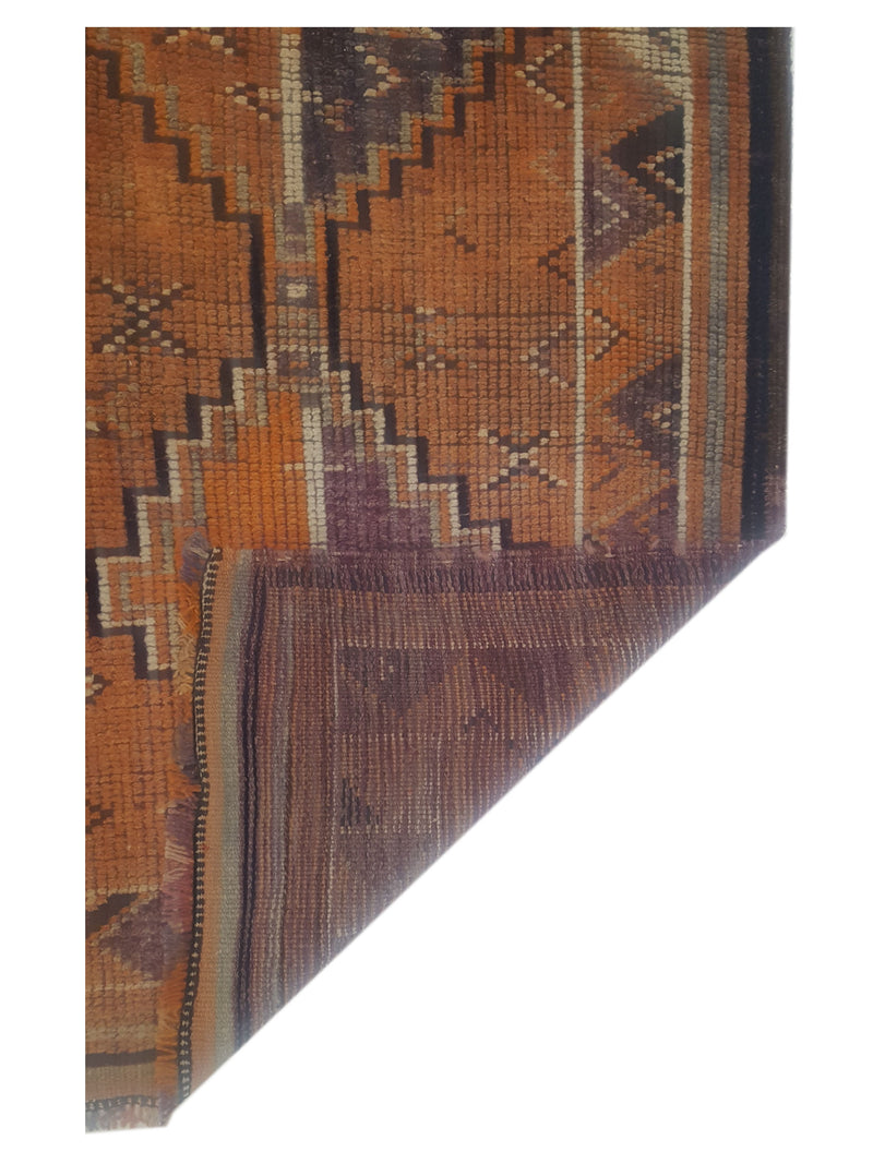 Pacific Kurdish 43037 Black Orange Transitional Hand Knotted Rug
