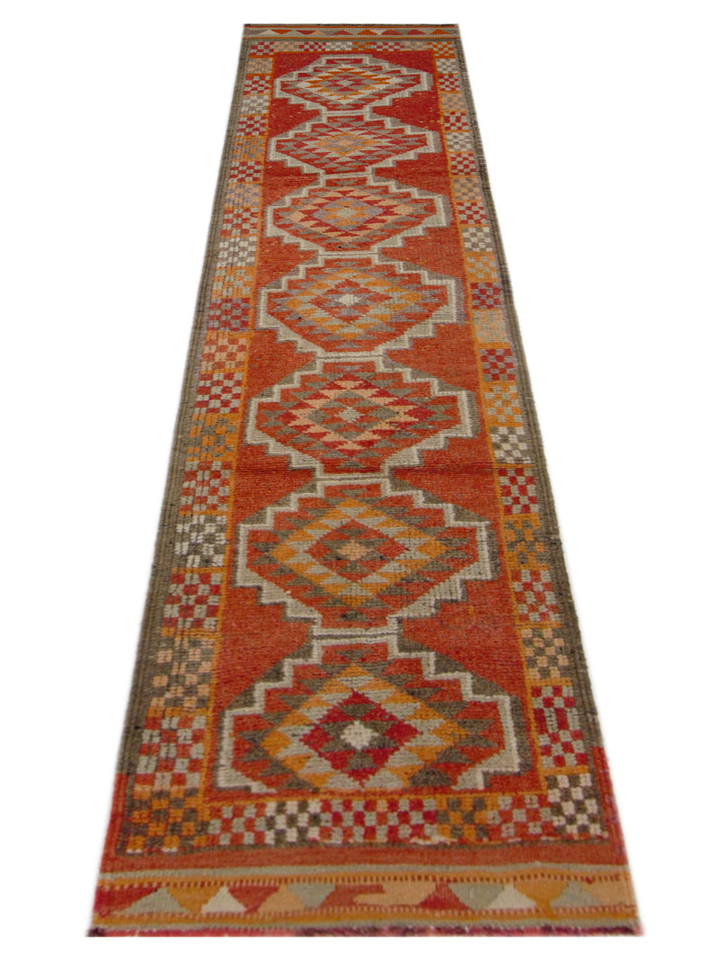 Pacific Kurdish 43039 Grey Orange Transitional Hand Knotted Rug