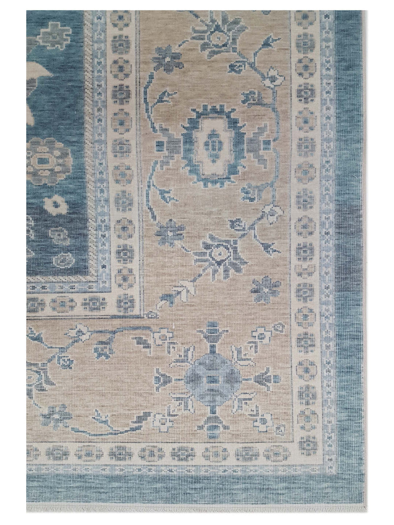Pacific California 43073 Peacock Beige Transitional Hand Finished Rugs