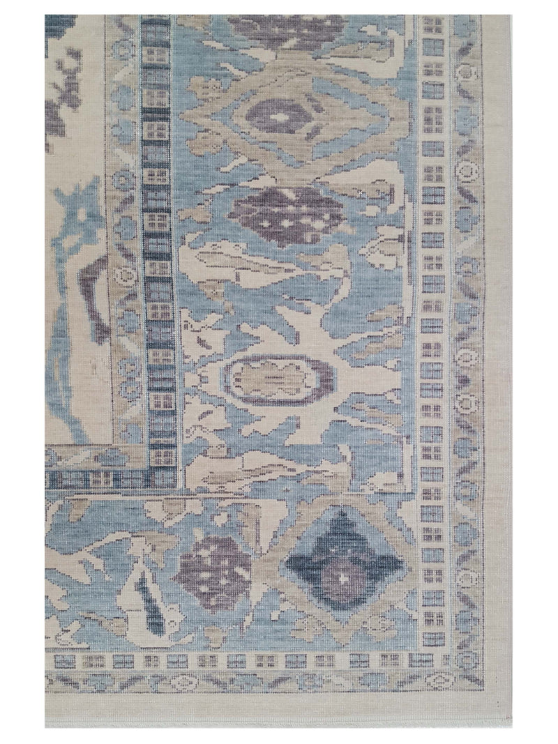 Pacific California 43077 Beige Blue Transitional Hand Finished Rugs