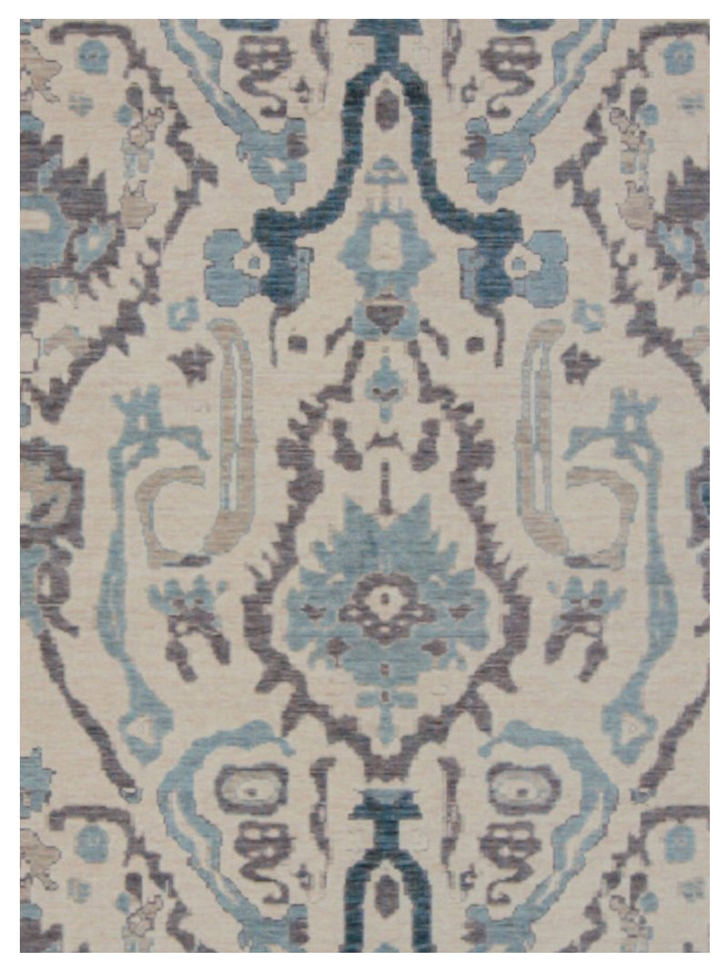 Pacific California 43077 Beige Blue Transitional Hand Finished Rugs