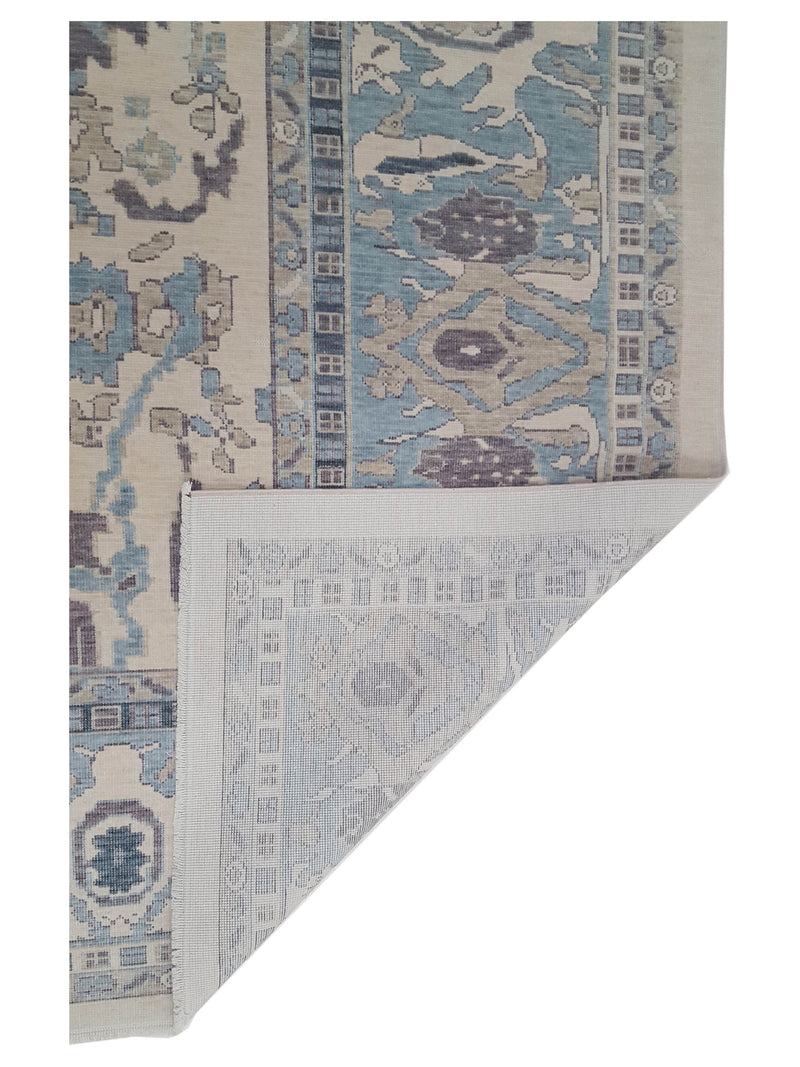 Pacific California 43077 Beige Blue Transitional Hand Finished Rugs