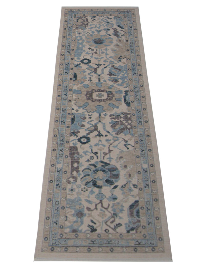 Pacific California 43101 Beige Blue Transitional Hand Finished Rugs