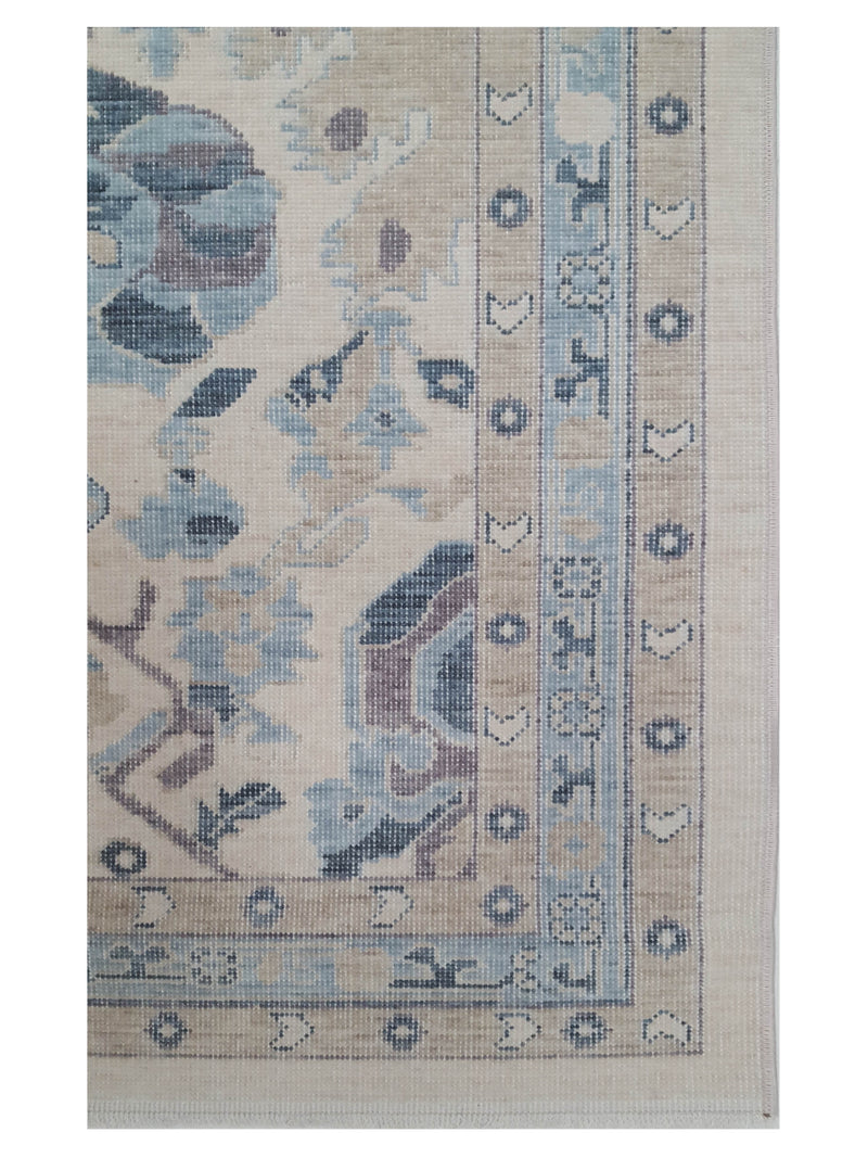 Pacific California 43101 Beige Blue Transitional Hand Finished Rugs