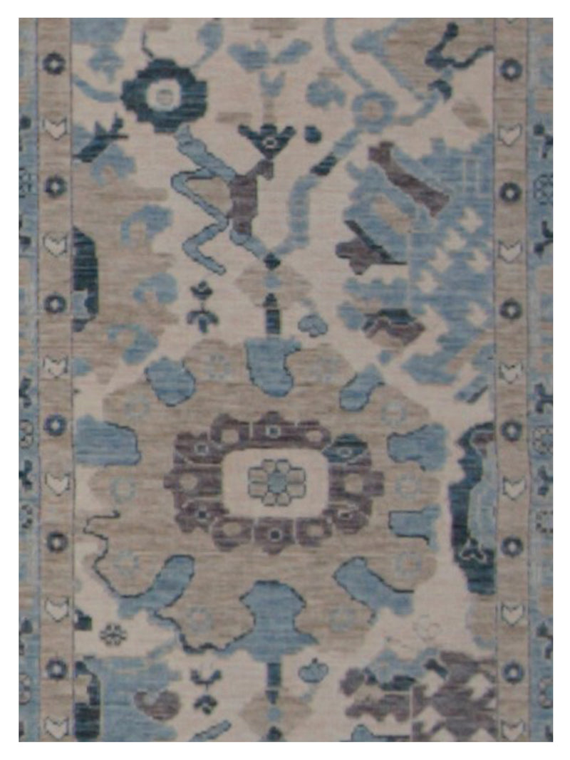 Pacific California 43101 Beige Blue Transitional Hand Finished Rugs