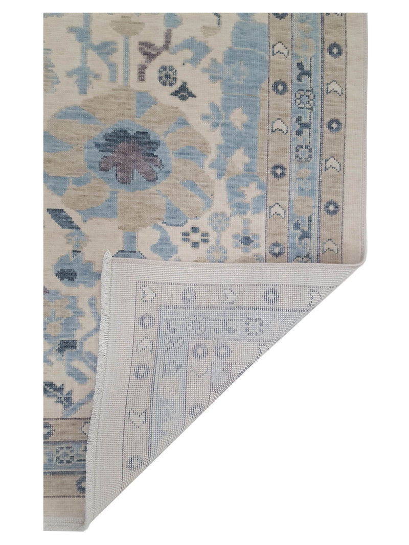 Pacific California 43101 Beige Blue Transitional Hand Finished Rugs