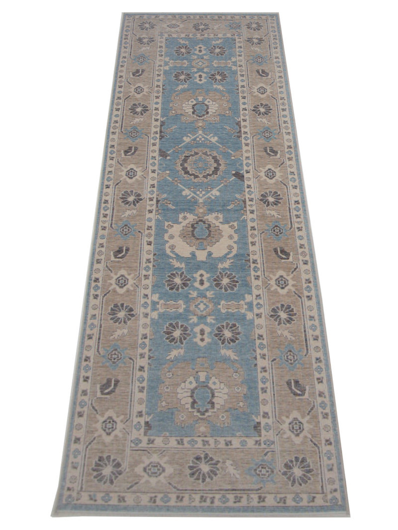 Pacific California 43108 Teal Beige Transitional Hand Finished Rugs
