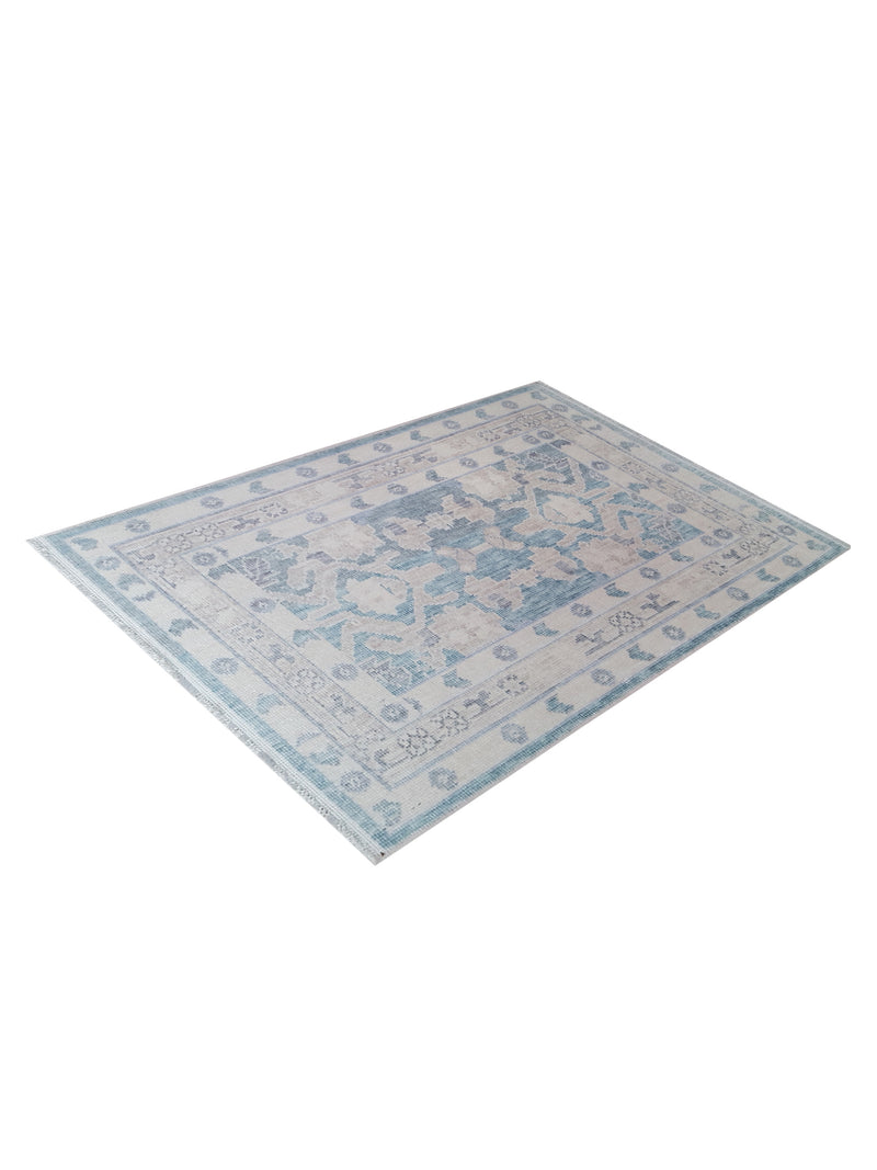 Pacific California CA-47 Teal Ivory Transitional Hand Finished Rugs