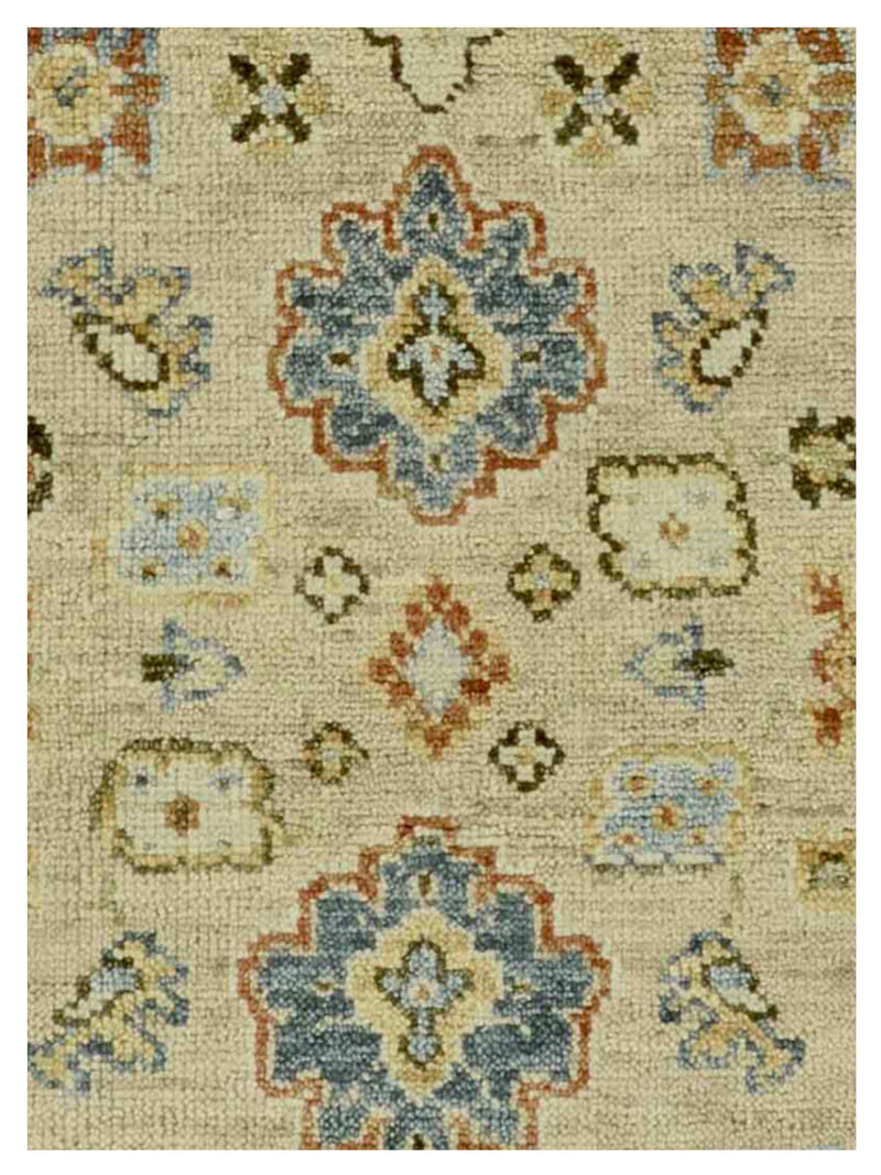 Pacific West Village 43196 Camel Blue Transitional Hand Knotted Rug