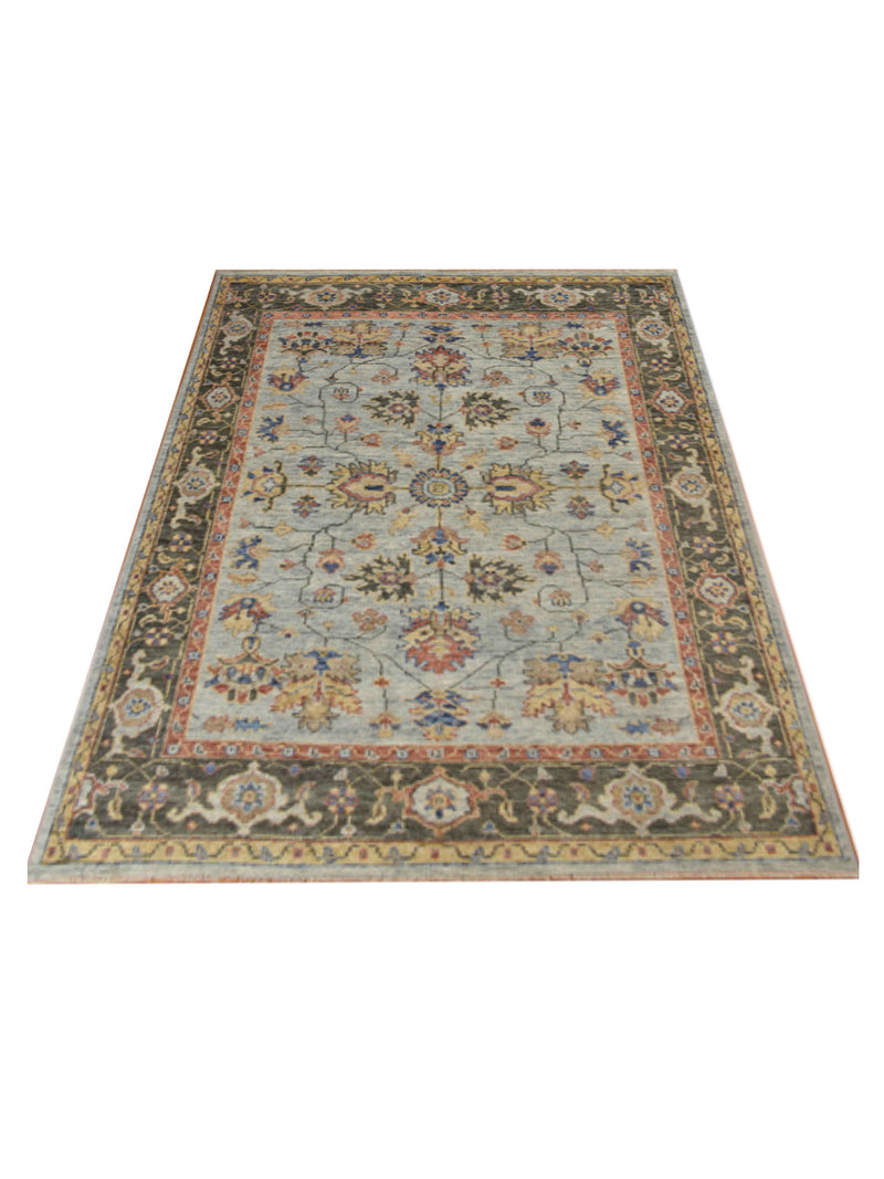Pacific West Village 43197 Aqua Brown Transitional Hand Knotted Rug