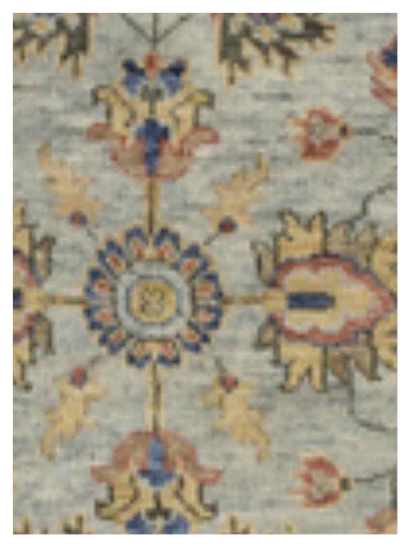 Pacific West Village 43197 Aqua Brown Transitional Hand Knotted Rug