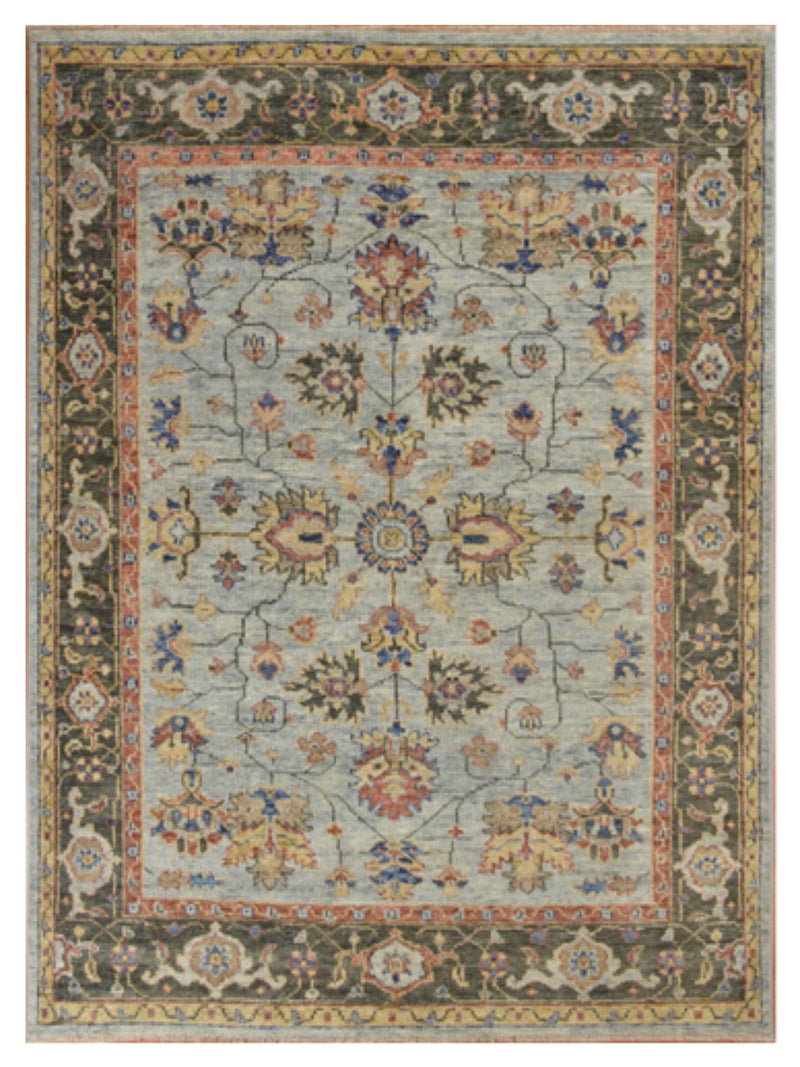 Pacific West Village Aqua Brown Transitional